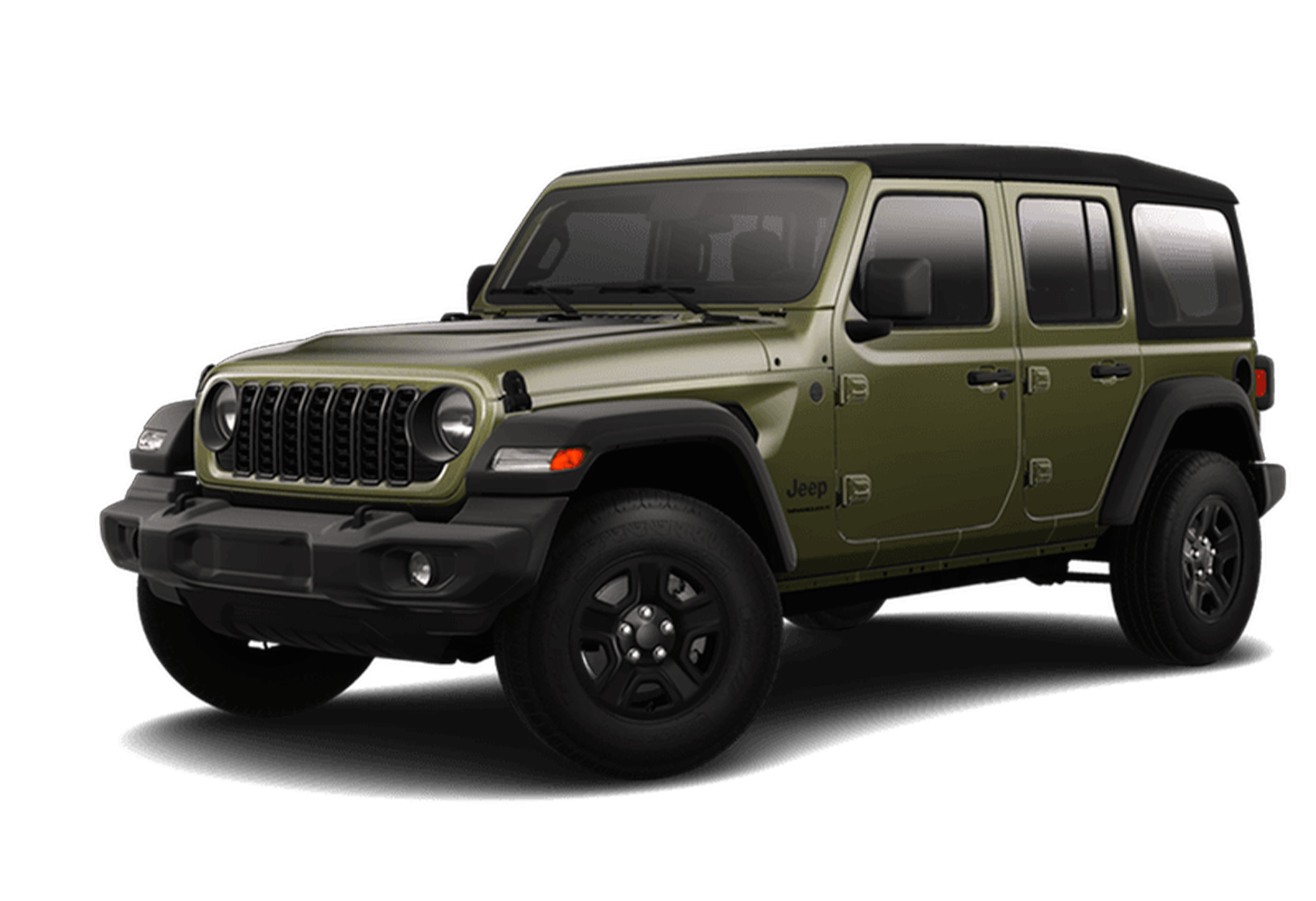 Green Jeep Wrangler 4x4 rental vehicle in Puerto Rico